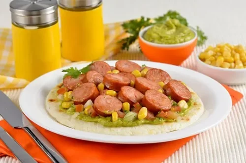 Comida fácil y rápido Arepa mexicana