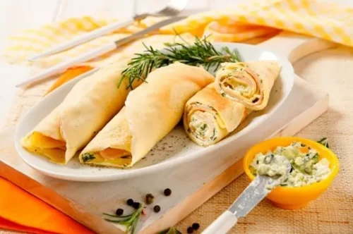 Almuerzos rendidores Receta Crepes Con Jamon