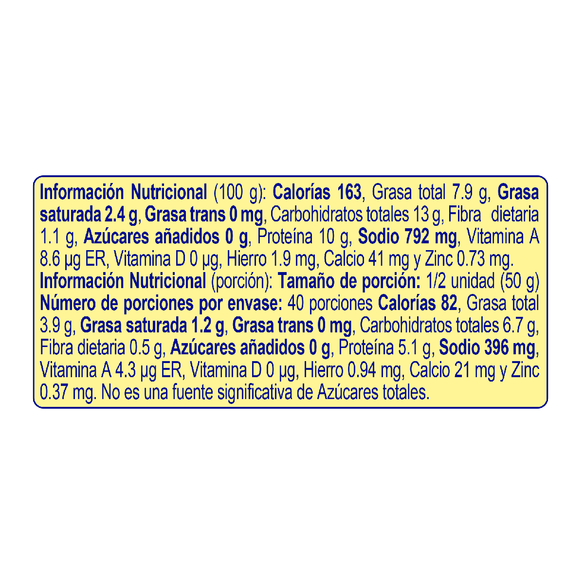 tabla-nutricional-salchicha-manguera-500g